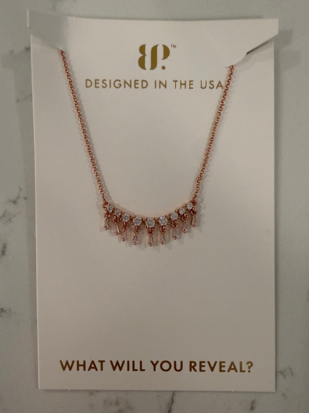 Rose Gold Fringe Pendant Necklace - BP Soulful Chandelier